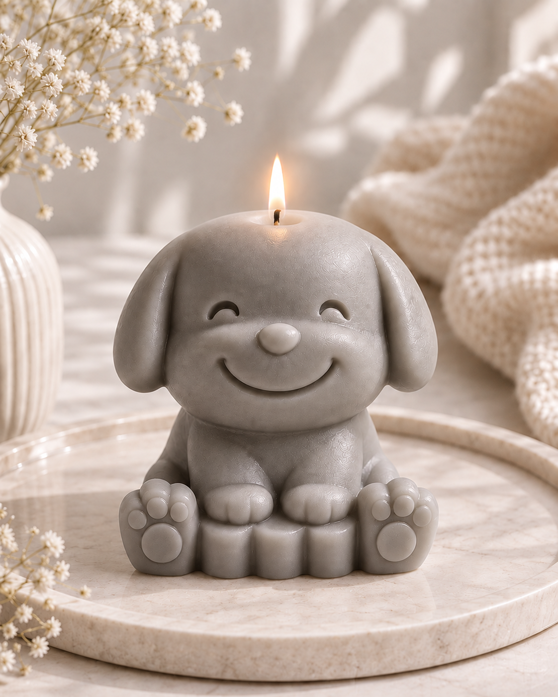 Paw & Glow — Cute Puppy Sculptural Candle