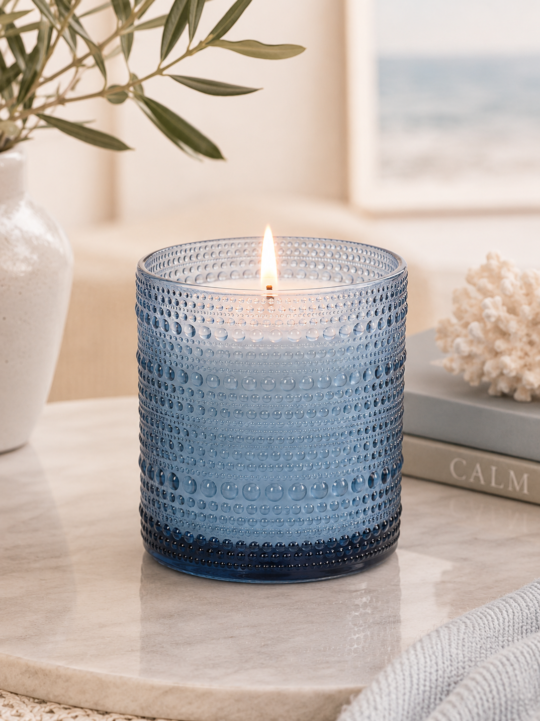 Frosted Azure Luxury Decorative Soy Wax Candle