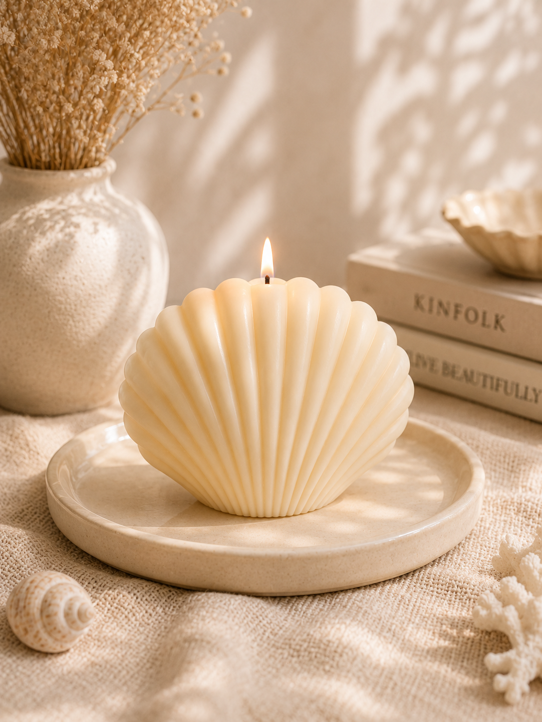 Calm Shell Coastal Decorative Soy Wax Candle