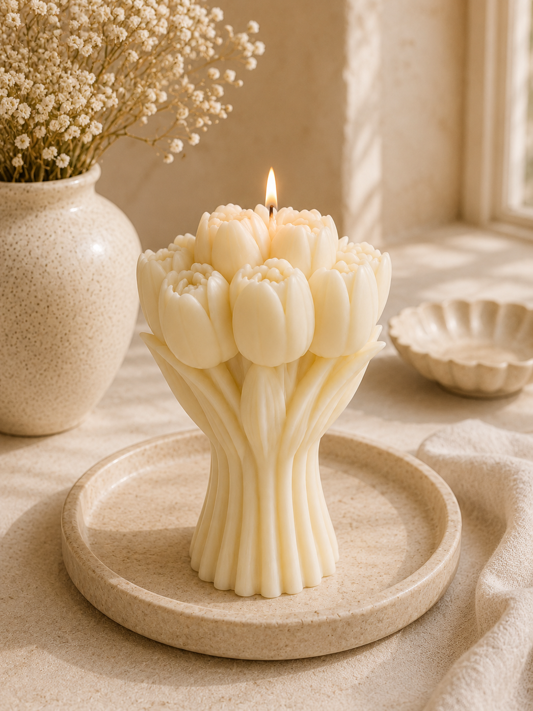 Floret Flame Floral Decorative Soy Wax Candle