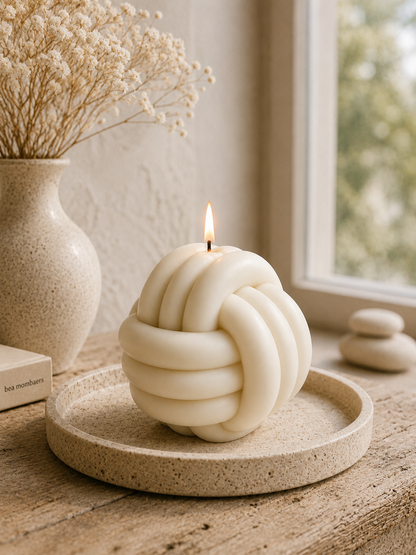 Nautical Knot Sculptural Soy Wax Decorative Candle