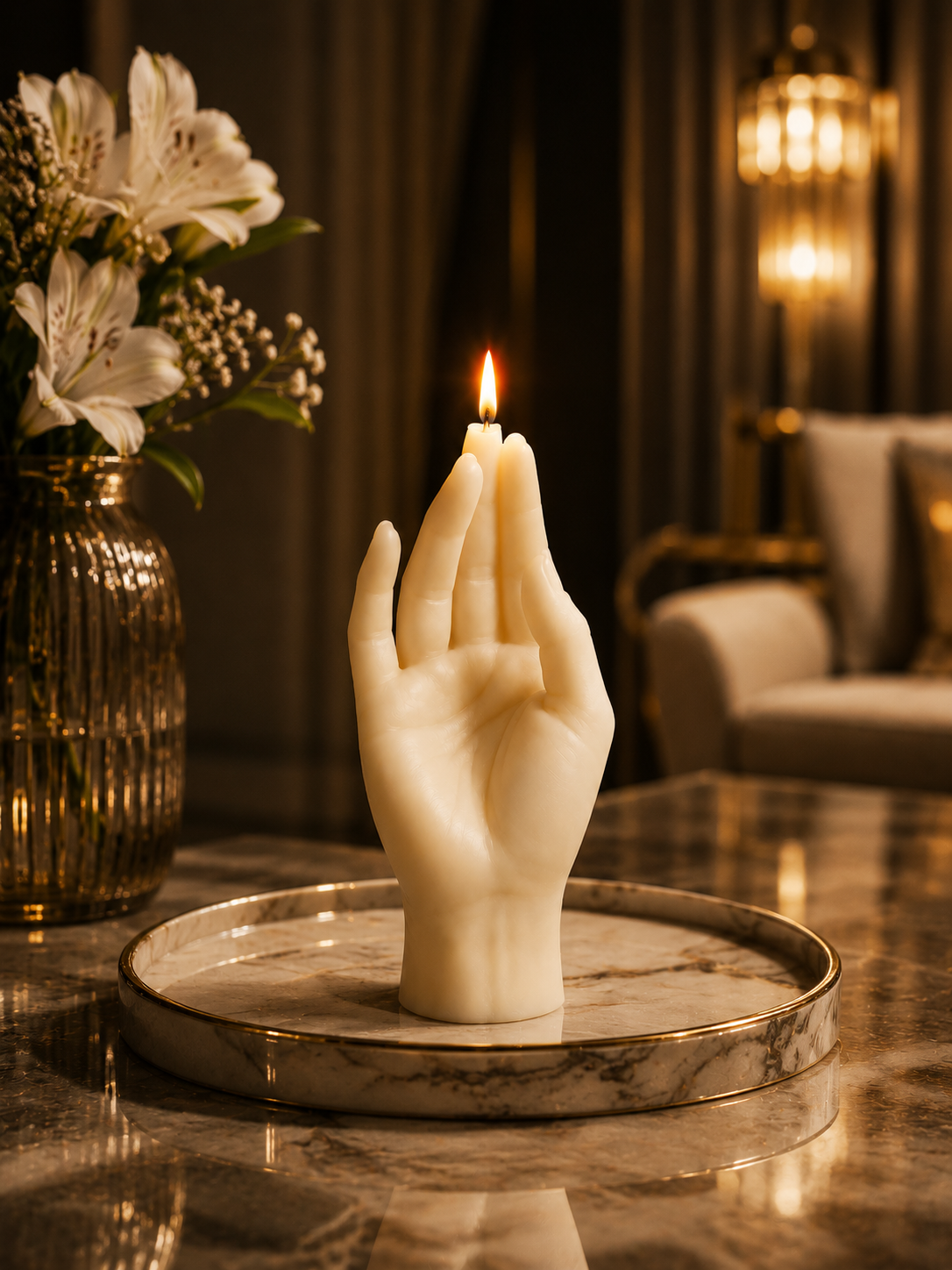 Grace Hand Sculptural Soy Wax Home Decor Candle