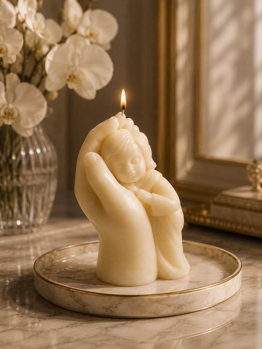 Mother’s Love Sculptural Soy Wax Candle for Home Decor