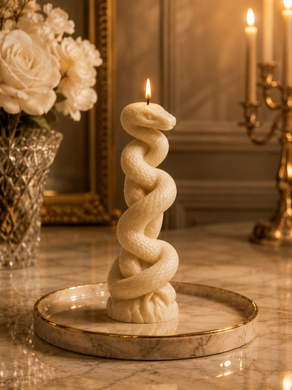 Snake Sculptural Soy Wax Pillar Candle