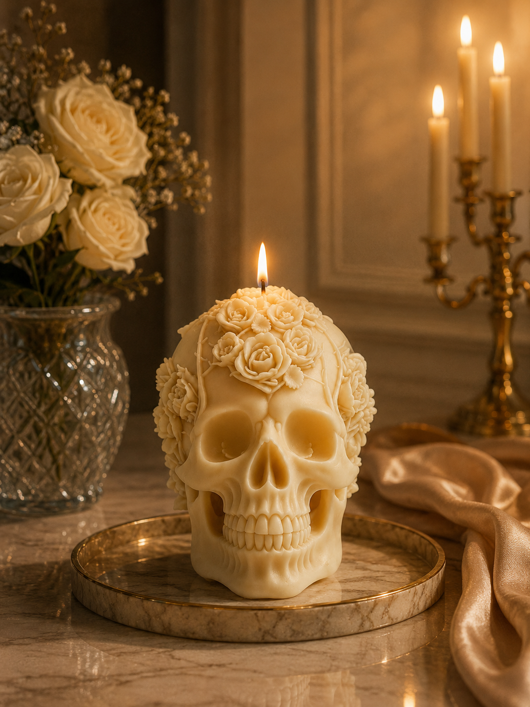 Mystic Skull Gothic Sculptural Soy Wax Candle