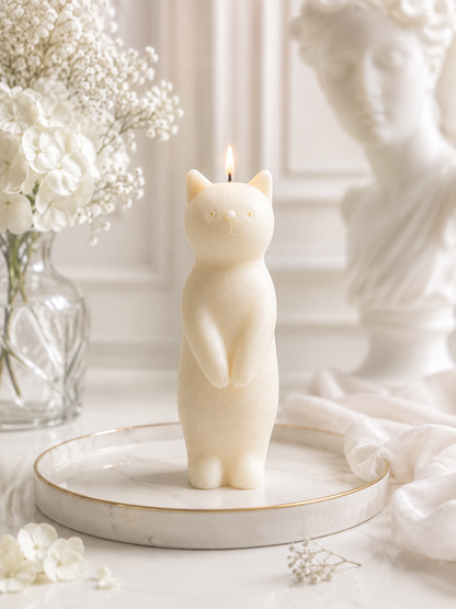 Whimsical Whiskers Cat Sculptural Soy Wax Candle