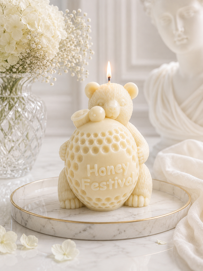 Honey Festival Bear Sculptural Soy Wax Candle