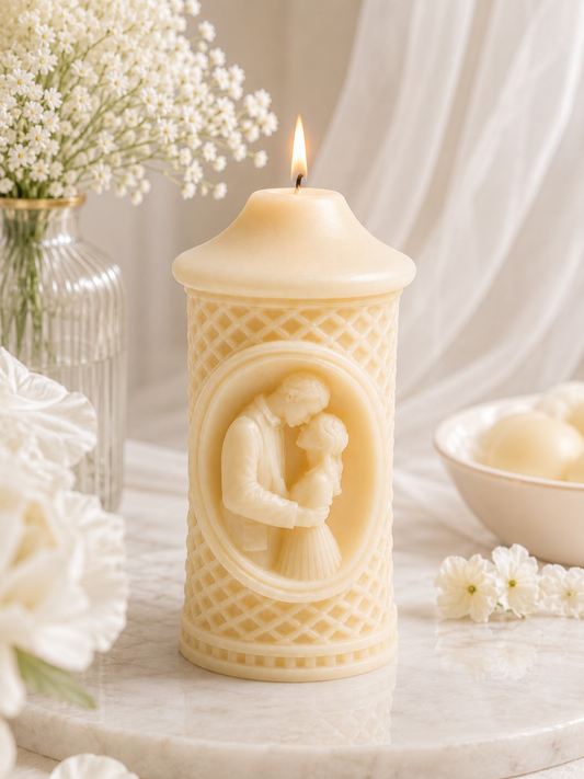 Eternal Embrace Cameo Luxury Sculptural Soy Wax Candle