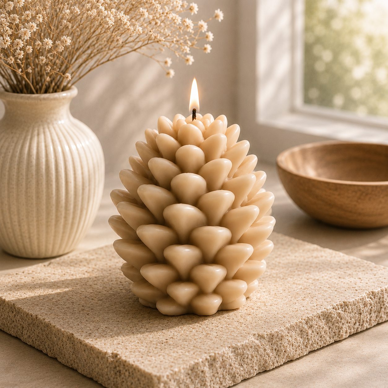Alpine Glow Pinecone Sculptural Soy Wax Candle