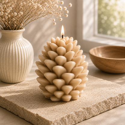 Alpine Glow Pinecone Sculptural Soy Wax Candle