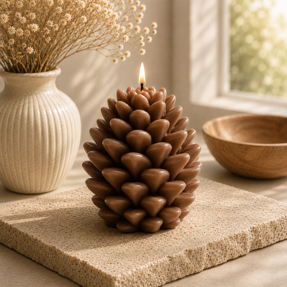 Alpine Glow Pinecone Sculptural Soy Wax Candle