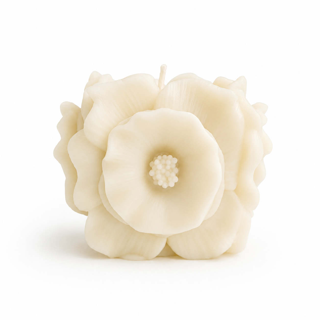 Blooming Camellia Floral Sculptural Soy Wax Candle