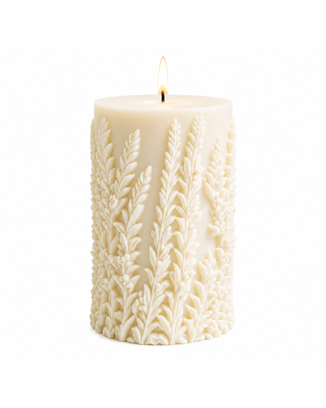 Botanical Veil — Sculptural Botanical Pillar Candle