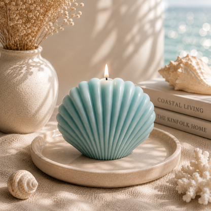 Calm Shell Coastal Decorative Soy Wax Candle