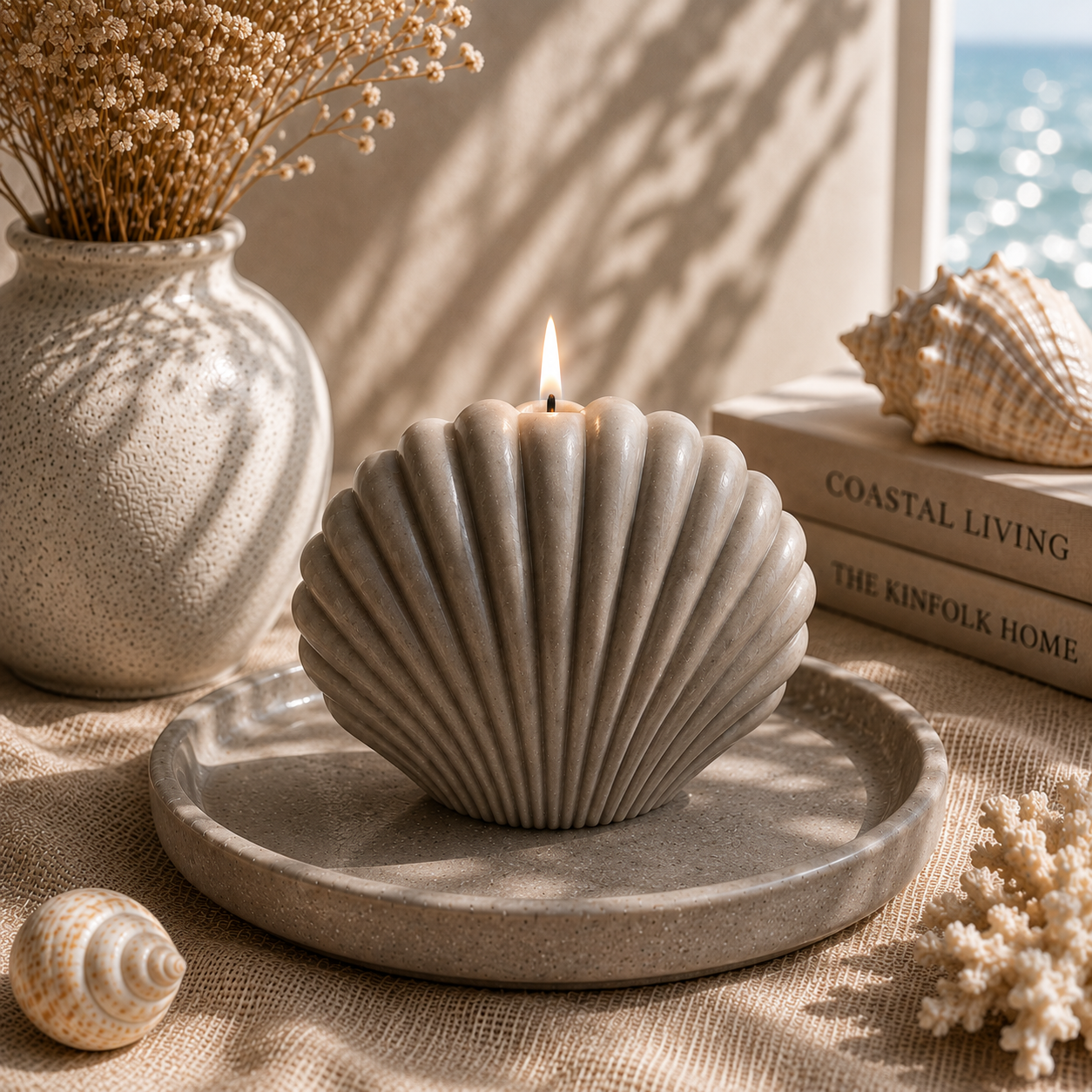 Calm Shell Coastal Decorative Soy Wax Candle