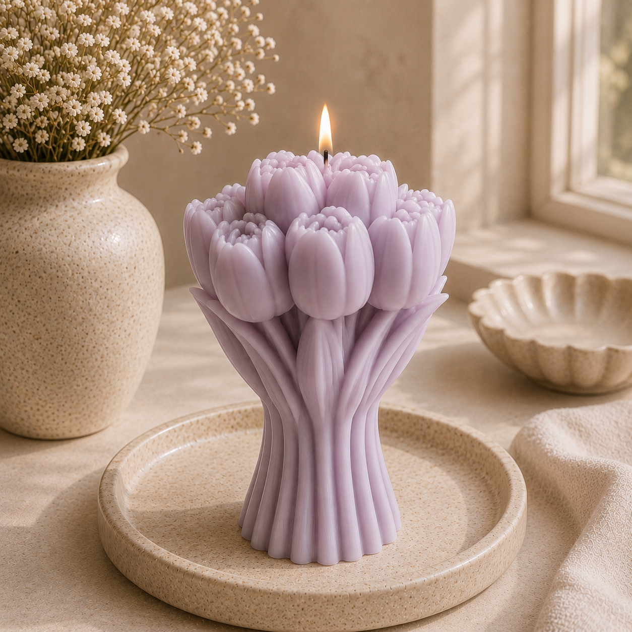 Floret Flame Floral Decorative Soy Wax Candle