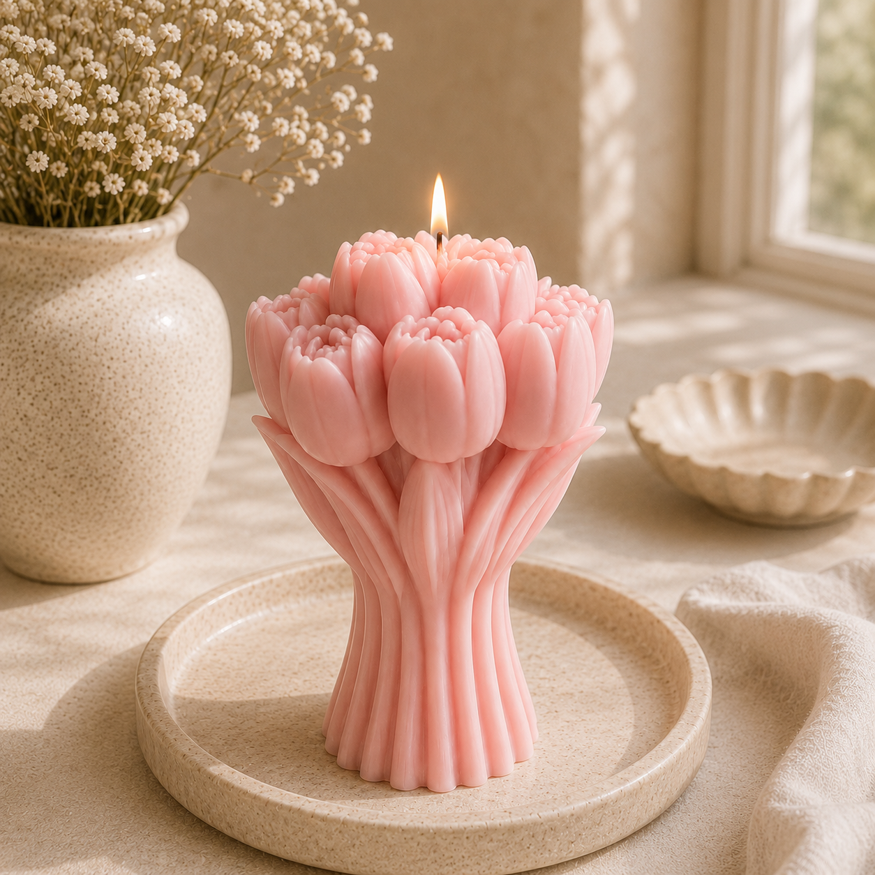 Floret Flame Floral Decorative Soy Wax Candle