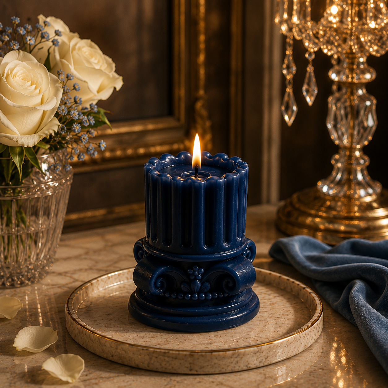 Frosted Fondant Luxury Soy Wax Pillar Candle