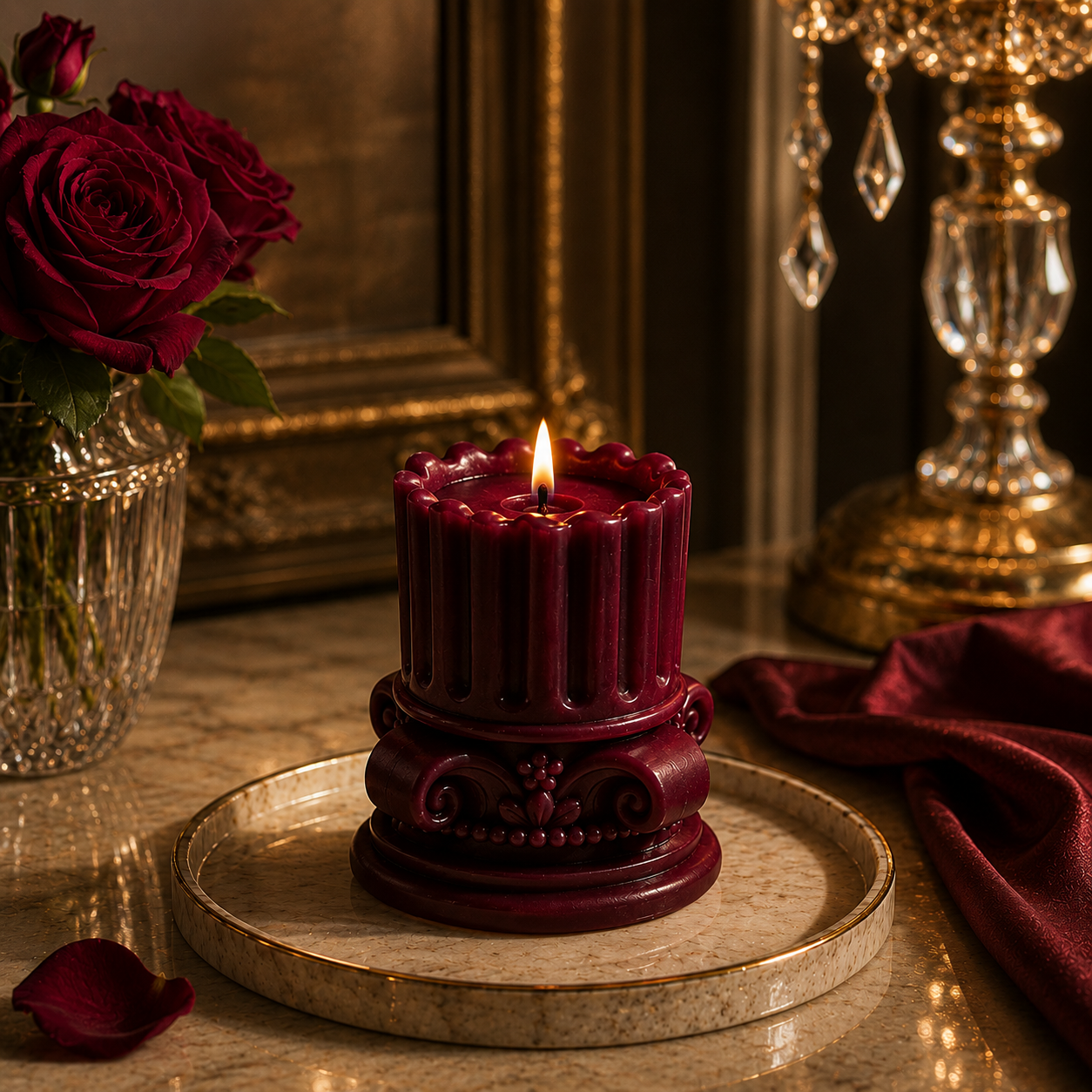 Frosted Fondant Luxury Soy Wax Pillar Candle