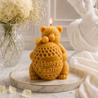 Honey Festival Bear Sculptural Soy Wax Candle