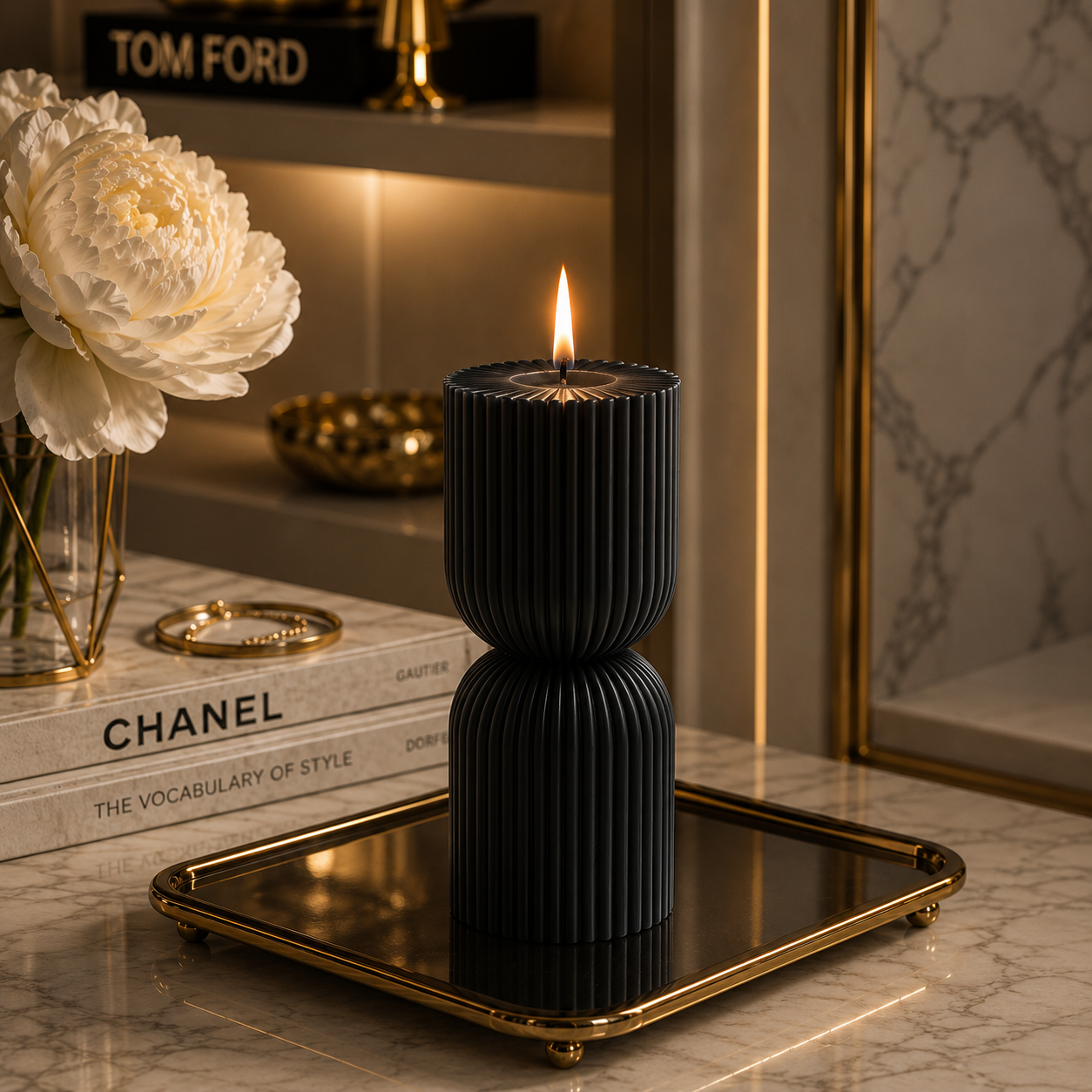 Hourglass Luxe Premium Soy Wax Pillar Candle