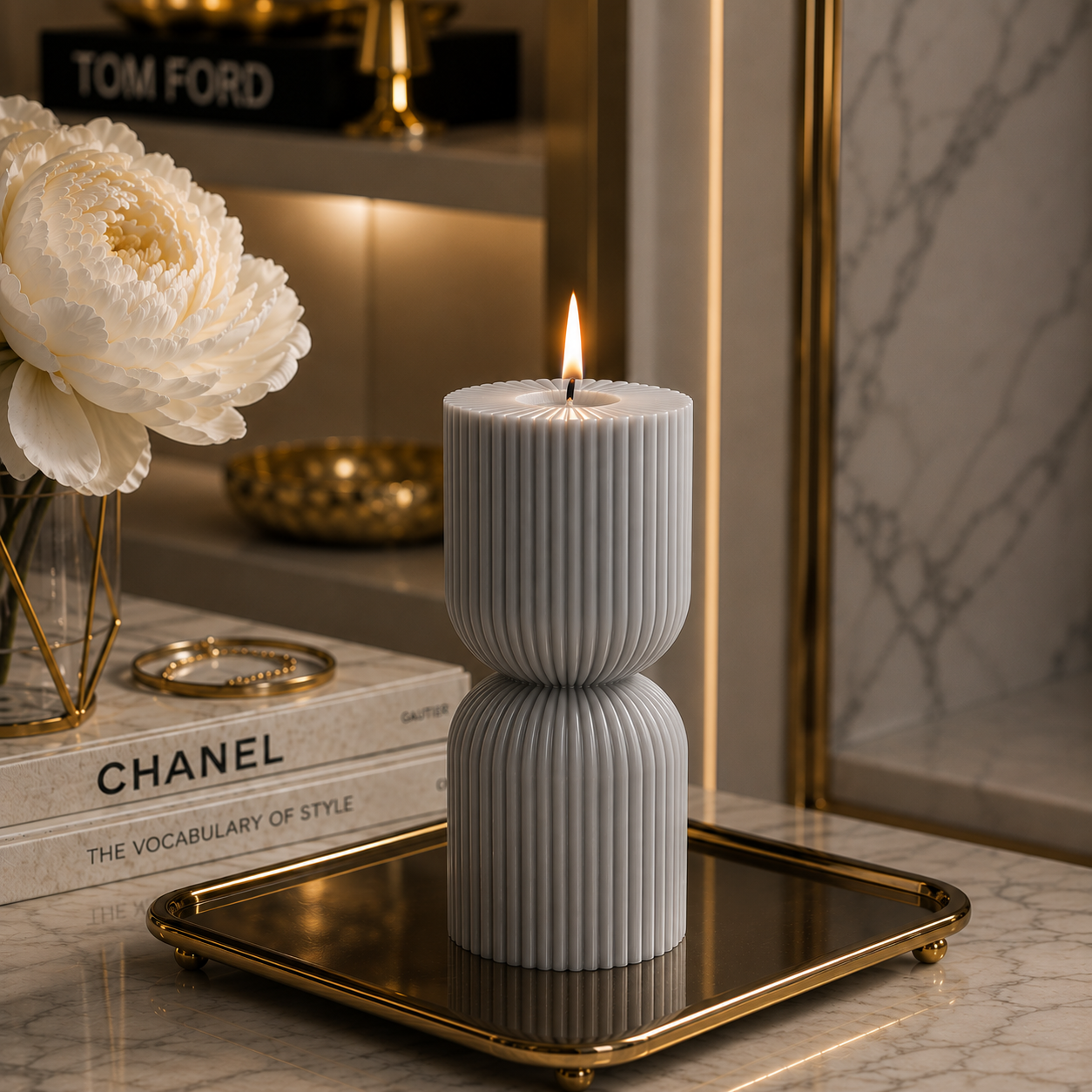 Hourglass Luxe Premium Soy Wax Pillar Candle