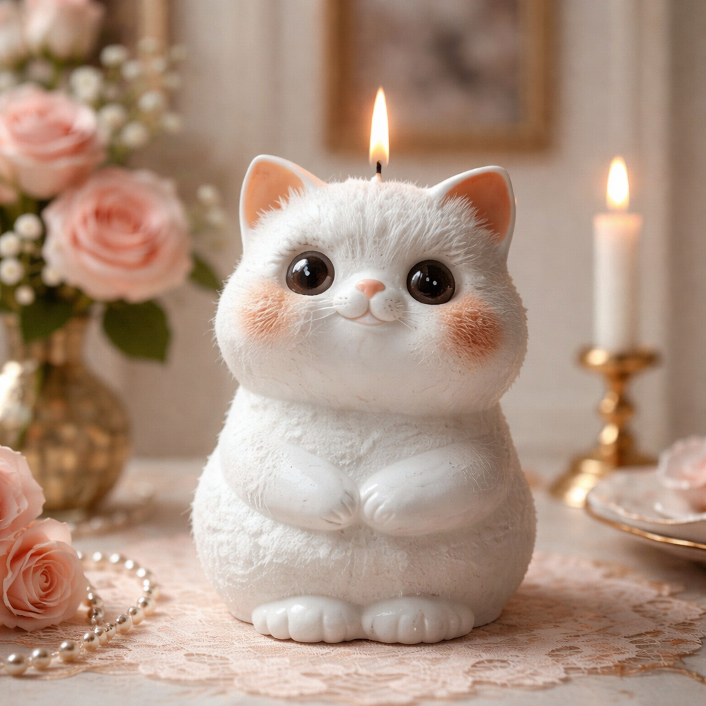 Meow Muse Cat Sculptural Soy Wax Candle