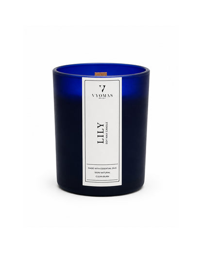 Midnight Lily Luxury Soy Wax Candle white Vyomas Decor