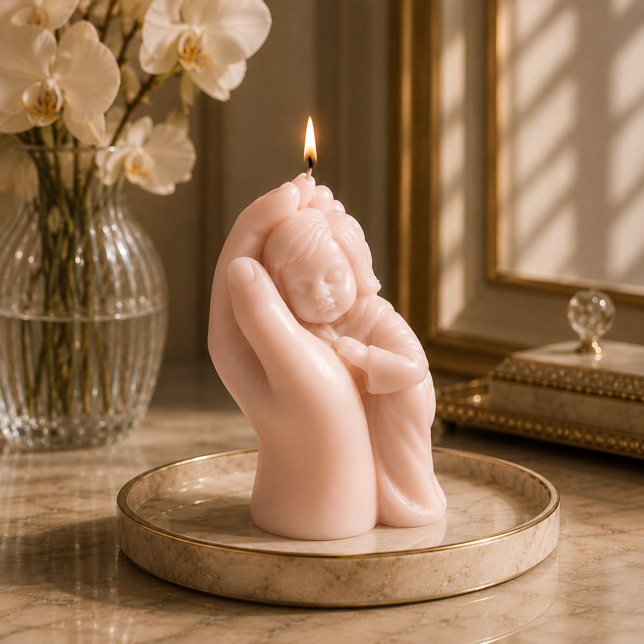 Mother’s Love Sculptural Soy Wax Candle for Home Decor
