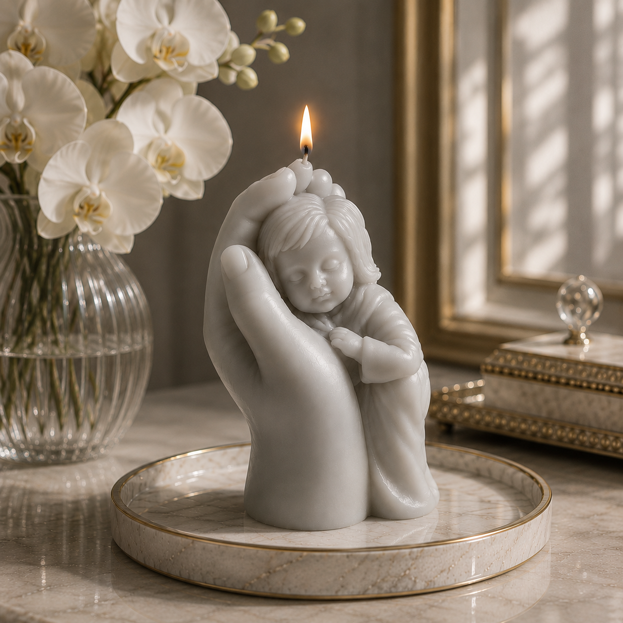 Mother’s Love Sculptural Soy Wax Candle for Home Decor