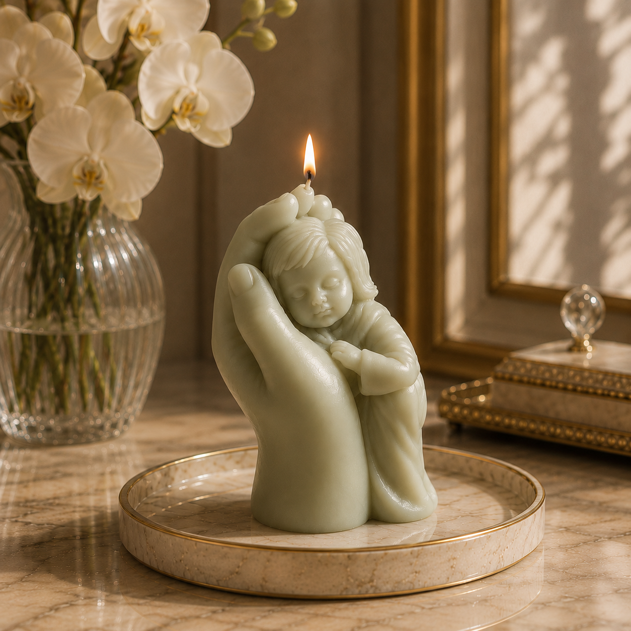 Mother’s Love Sculptural Soy Wax Candle for Home Decor