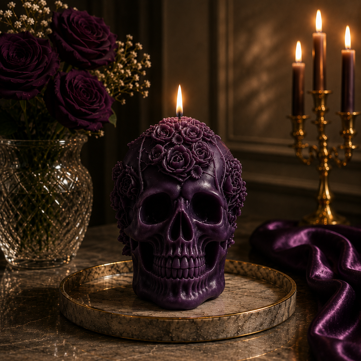 Mystic Skull Gothic Sculptural Soy Wax Candle