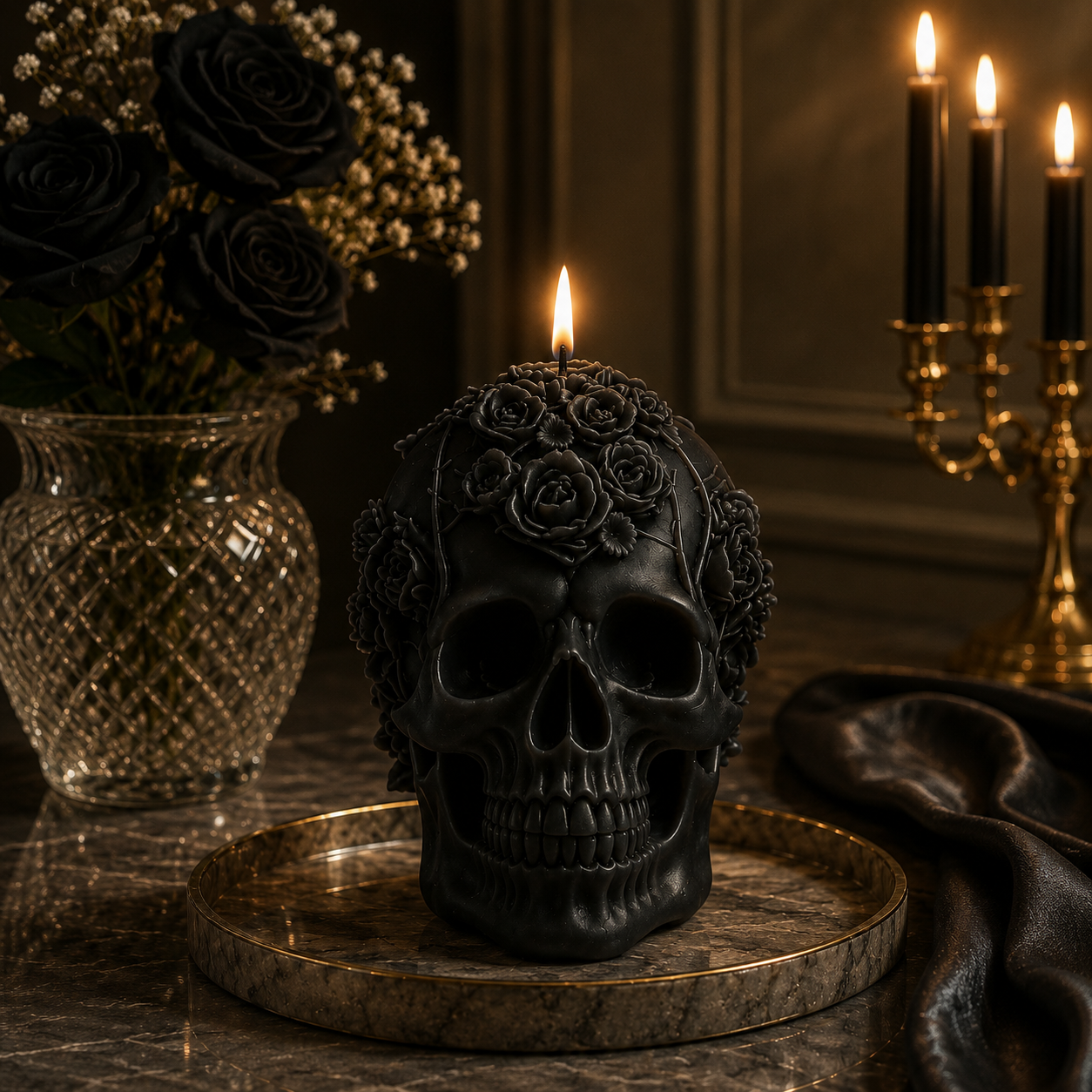 Mystic Skull Gothic Sculptural Soy Wax Candle