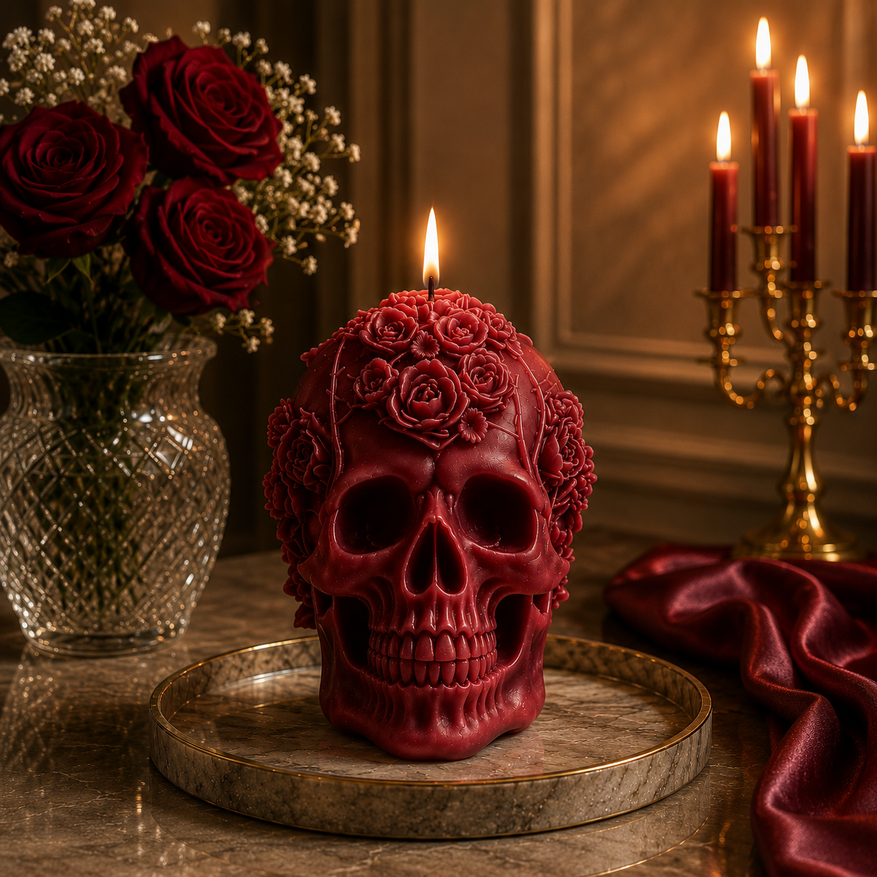 Mystic Skull Gothic Sculptural Soy Wax Candle