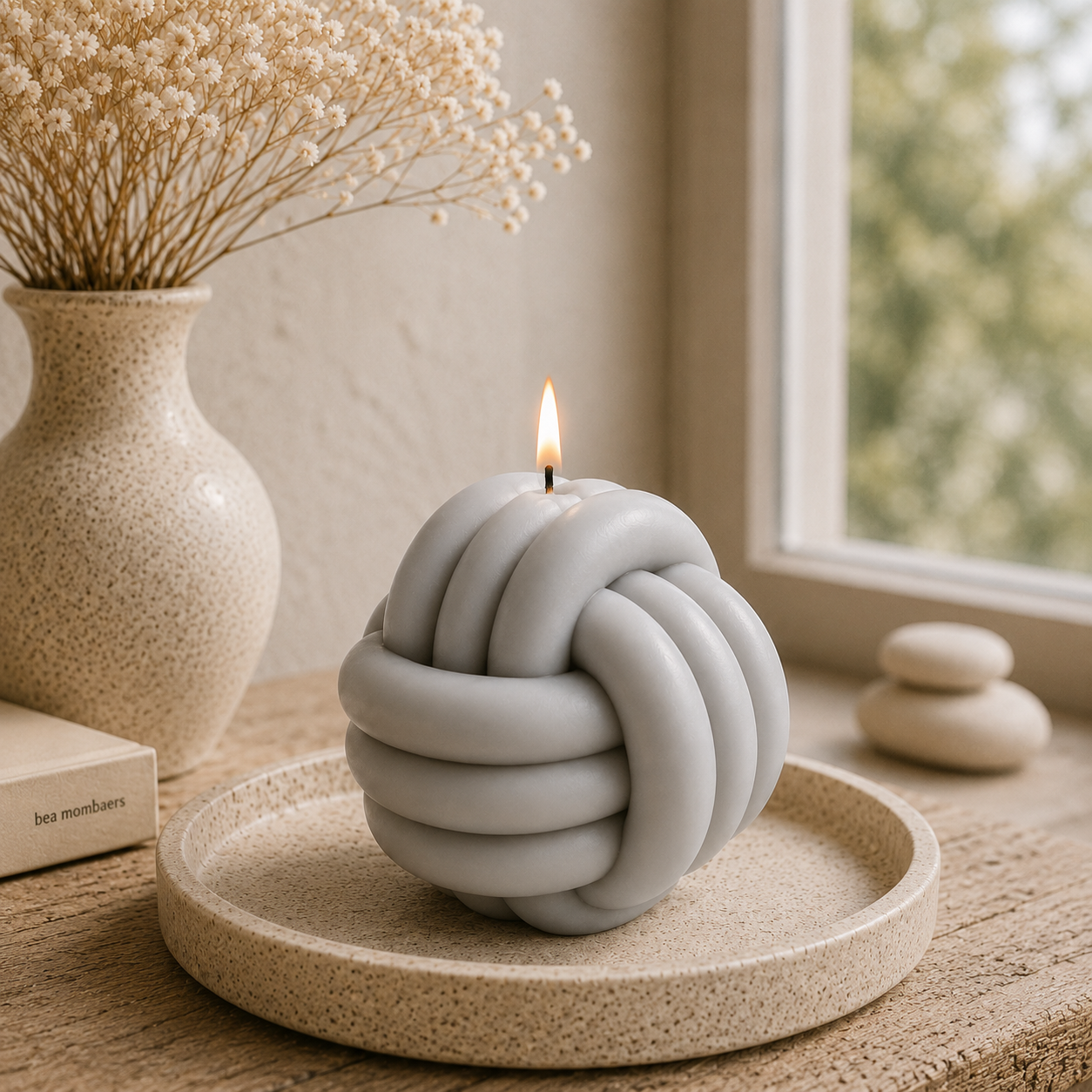 Nautical Knot Sculptural Soy Wax Decorative Candle