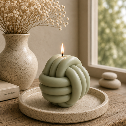Nautical Knot Sculptural Soy Wax Decorative Candle