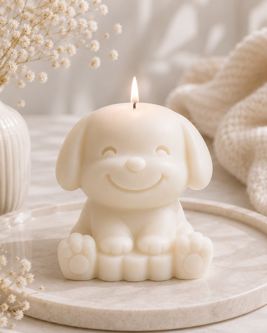 Paw & Glow — Cute Puppy Sculptural Candle