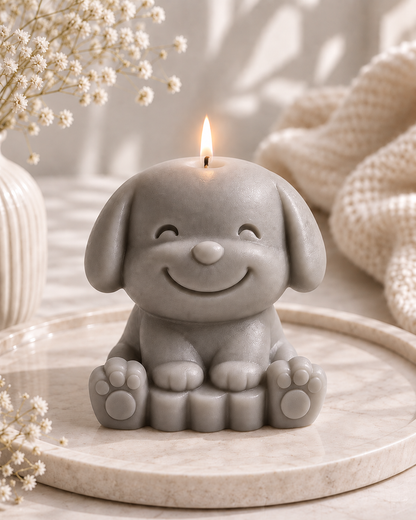Paw & Glow — Cute Puppy Sculptural Candle