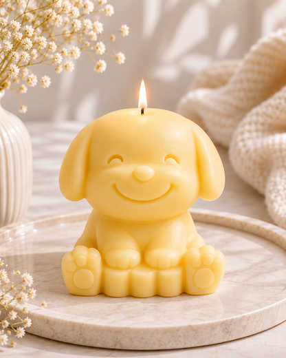 Paw & Glow — Cute Puppy Sculptural Candle
