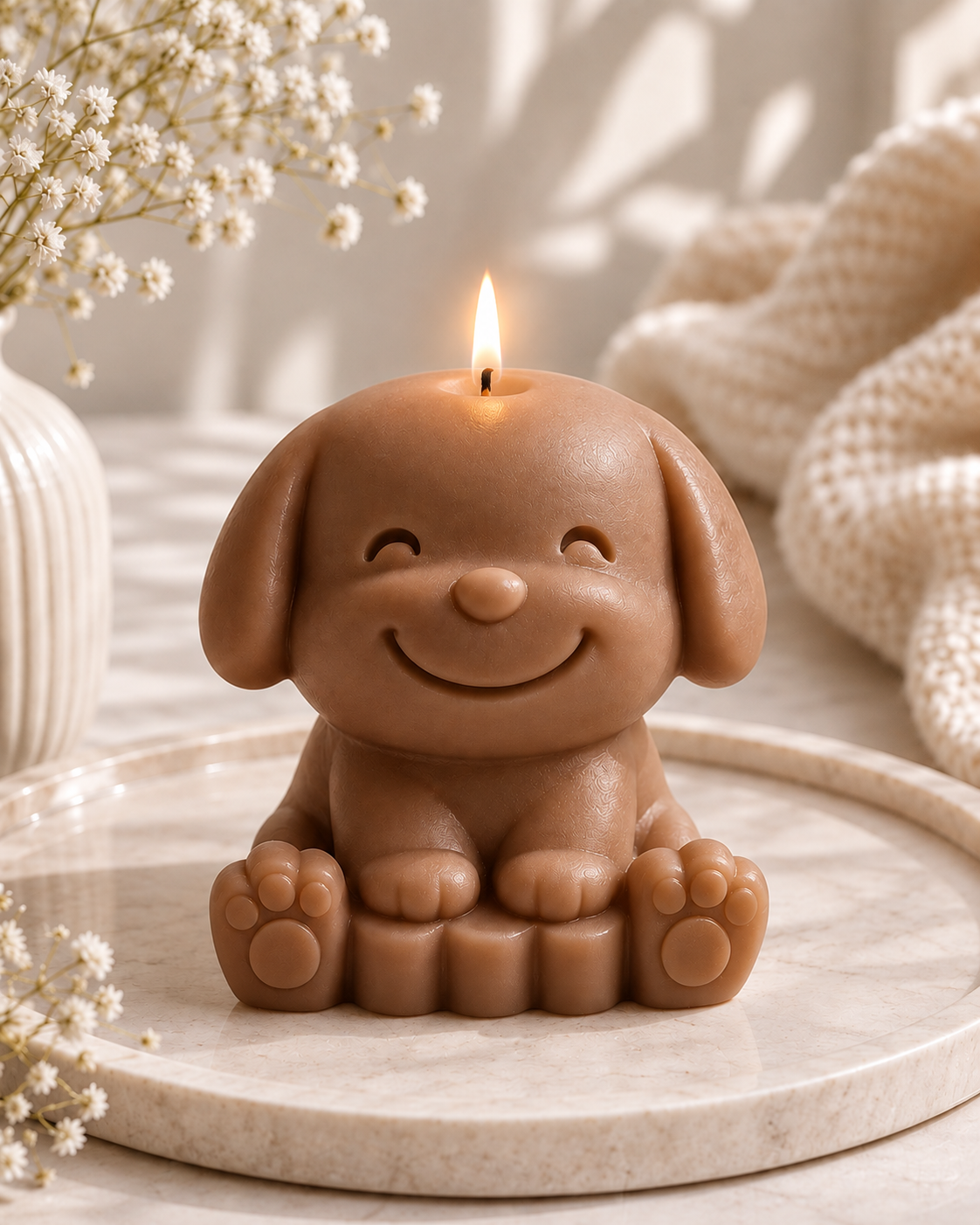Paw & Glow — Cute Puppy Sculptural Candle