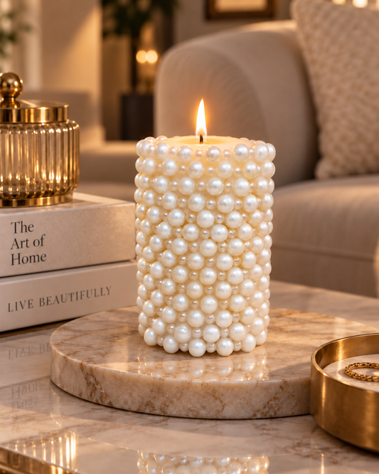 Pearl Luxury Decorative Soy Wax Pillar Candle