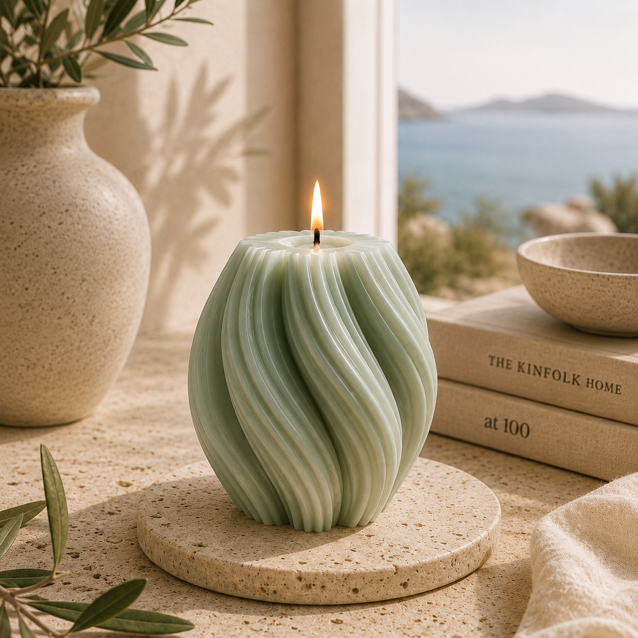 Raindrop Elegance Luxury Sculptural Soy Wax Candle