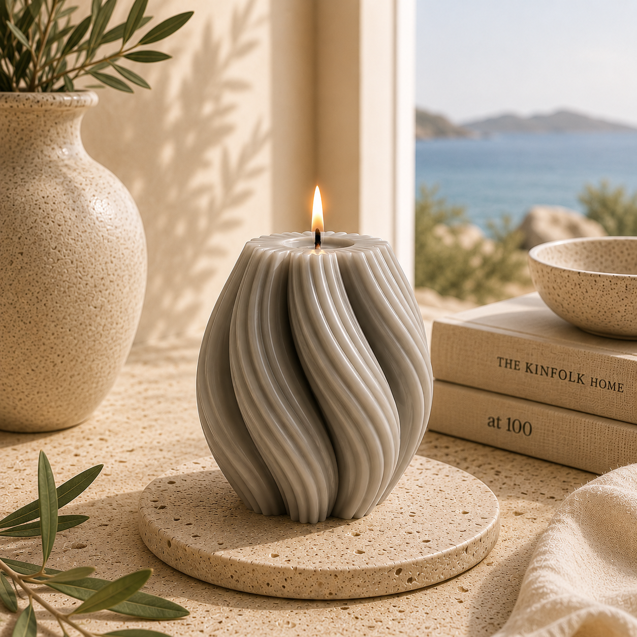 Raindrop Elegance Luxury Sculptural Soy Wax Candle