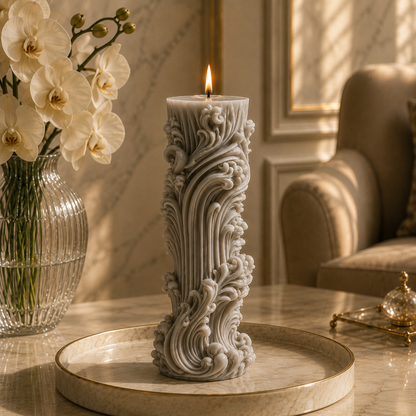 Roman Marble Luxury Decorative Soy Wax Pillar Candle