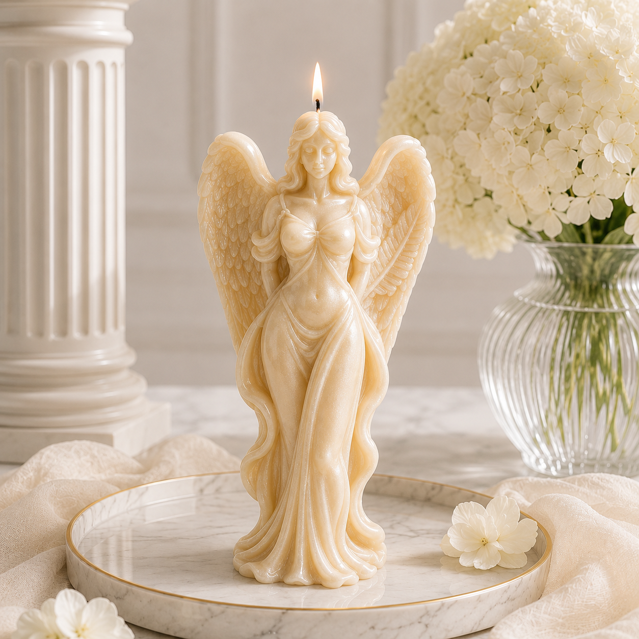 Seraphina Angel Sculptural Soy Wax Candle
