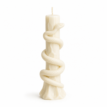 Serpent Sculptural Luxury Soy Wax Pillar Candle