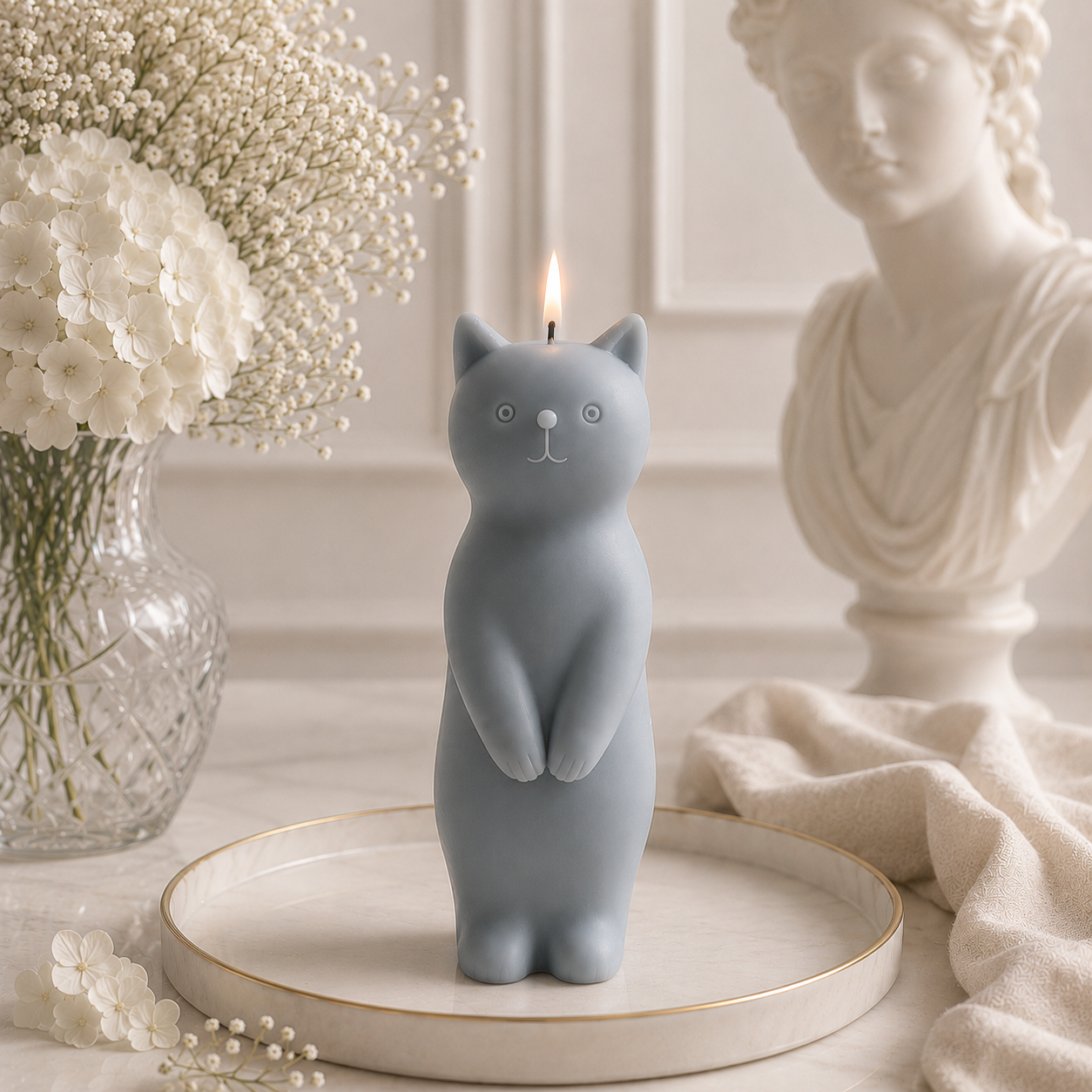Whimsical Whiskers Cat Sculptural Soy Wax Candle