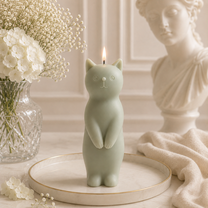 Whimsical Whiskers Cat Sculptural Soy Wax Candle