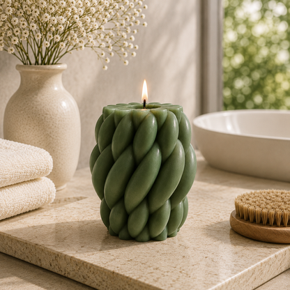 Yarn Decorative Soy Wax Pillar Candle