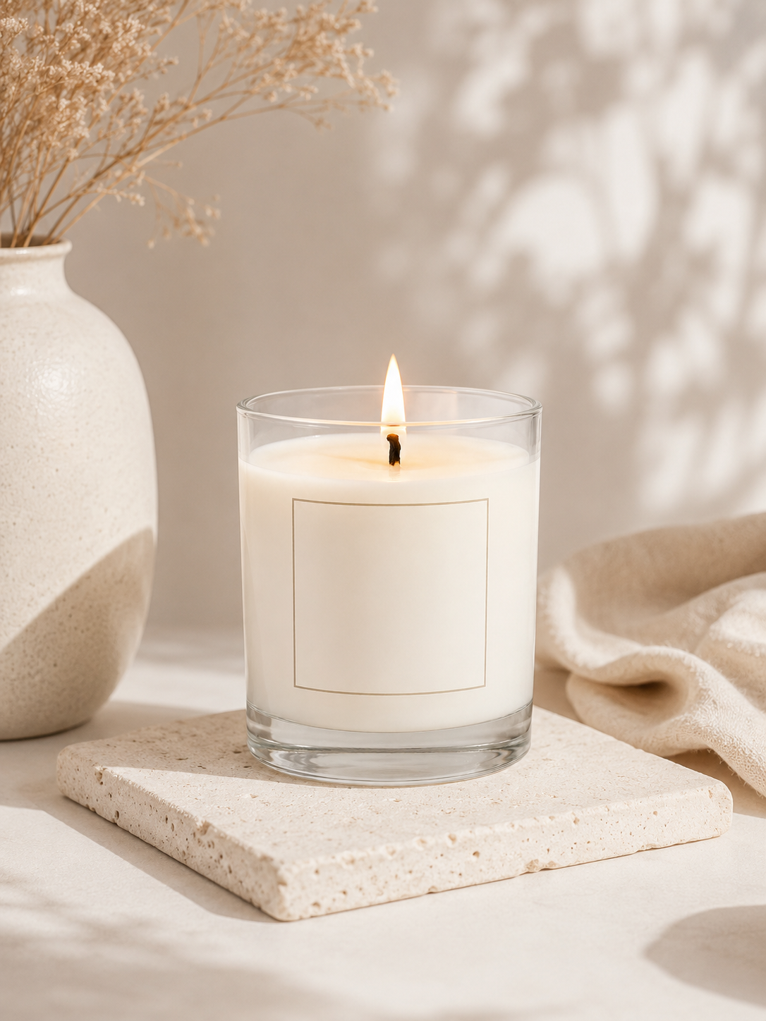 Handcrafted scented soy wax jar candle in classy glass jar